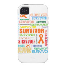 Collage colorido del SUPERVIVIENTE - cáncer de pie Case-Mate iPhone 4 Carcasa