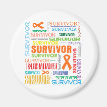 Collage colorido del SUPERVIVIENTE - cáncer de pie Imanes