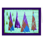 Collage de Argyle de árboles Tarjetas