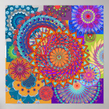 Collage de la mandala posters