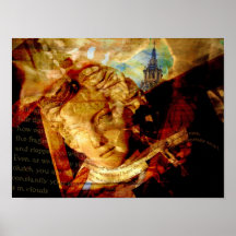 Collage de la mariposa de la estatua posters