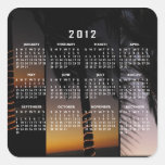 Collage de la palmera; Calendario 2012 Pegatinas Cuadradases Personalizadas