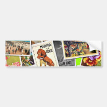 Collage de la postal del vintage pegatina de parachoque