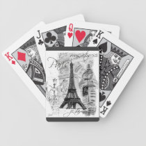 Collage de la torre Eiffel de París cartas de juego