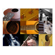 Collage de las fotos de la guitarra postal