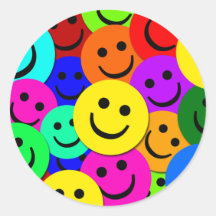 COLLAGE DE LOS SMILEY PEGATINA REDONDA