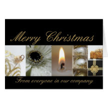 collage de Navidad del oro del negro de la tarjeta