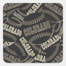 Collage del béisbol de Colorado Calcomanía Cuadradas Personalizadas