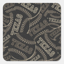Collage del béisbol de Tejas Calcomanía Cuadrada