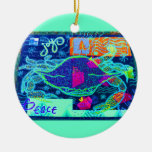 Collage del cangrejo azul ornaments para arbol de navidad
