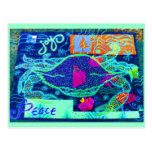 Collage del cangrejo de la paz postal