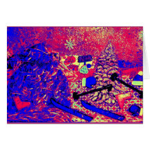 collage del esquí tarjeta