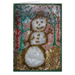 Collage del muñeco de nieve del brillo 3D Tarjetón