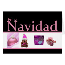 collage español del navidad del negro del rosa del tarjeta