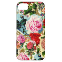 Collage floral elegante bonito de la rosaleda del  iPhone 5 Case-Mate cárcasa