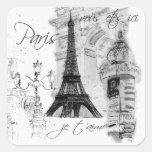 Collage francés de la escena de la torre Eiffel de Colcomanias Cuadradass