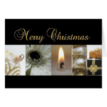 Collage negro del navidad del oro de las Felices N Felicitacion