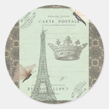 Collage parisiense etiqueta redonda