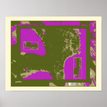 Collage Poster-Rosado de la flor del punto