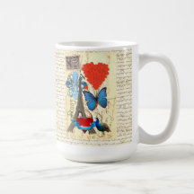 Collage romántico de París Taza De Café