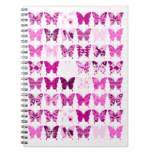 Collage rosado de la mariposa libros de apuntes