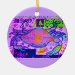 Collage rosado del cangrejo ornamento para arbol de navidad