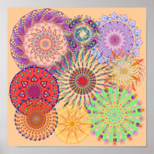 Collage tres de la mandala impresiones