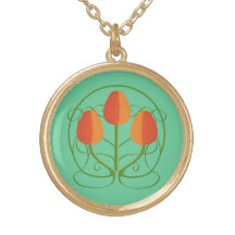 Collar anaranjado de los tulipanes de Nouveau del 
