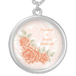 Collar anaranjado del personalizado de los rosas d