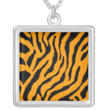 Collar anaranjado retro de la impresión del tigre 