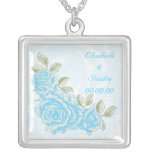 Collar azul ciánico del personalizado de los rosas