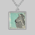Collar azul de la cebra del vintage collares