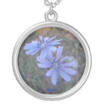 Collar azul de la flor collares