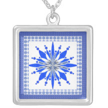 Collar azul de la flor