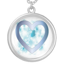 Collar azul inflexible del corazón