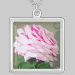 Collar color de rosa rosado del arte collares
