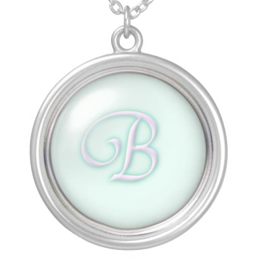 Collar de cristal azul del monograma - letra B