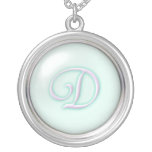 Collar de cristal azul del monograma - letra D