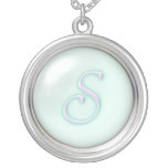 Collar de cristal azul del monograma - letra S