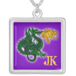 Collar de encargo del dragón del verde y del oro