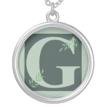 Collar de G de la inicial de la plata esterlina