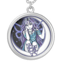 "Collar de hadas celestial del arte de la luna de 