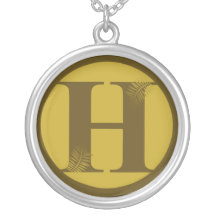Collar de la inicial H de la plata esterlina