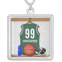 Collar de la joyería de la bola de la cesta (verde