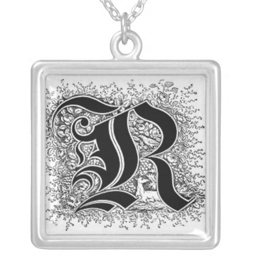 Collar de la letra R de la caligrafía