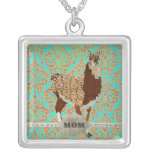 Collar de la mamá del damasco de la llama