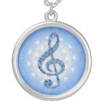 Collar de la nota de la música - Clef agudo azul