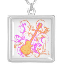 Collar de la plata esterlina de la guitarra de la 