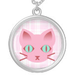 Collar de la plata esterlina del gato del gatito d