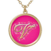 Collar de oro de la inicial "V"